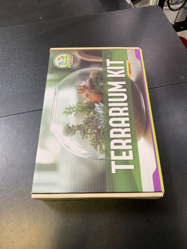 Photo 1 of DUSPRO Recycle Terrarium Kit, Include Terrarium Potting Soil, Pumice, Zeolite, Green Moss, Sphagnum Moss, Decorative Stone, Mesh, Tools, DIY Terrarium Starter Kit for Kids, Air Plant, Succulent