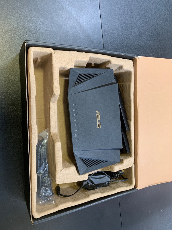 Photo 1 of ASUS RT-AX3000 Ultra-Fast Dual Band Gigabit Wireless Router - Next Gen WiFi 6, Adaptive QoS, and AiProtection by Trend Micro | 1x WAN, 4x 1G LAN, 1x USB 3.0 - AiMesh Compatible