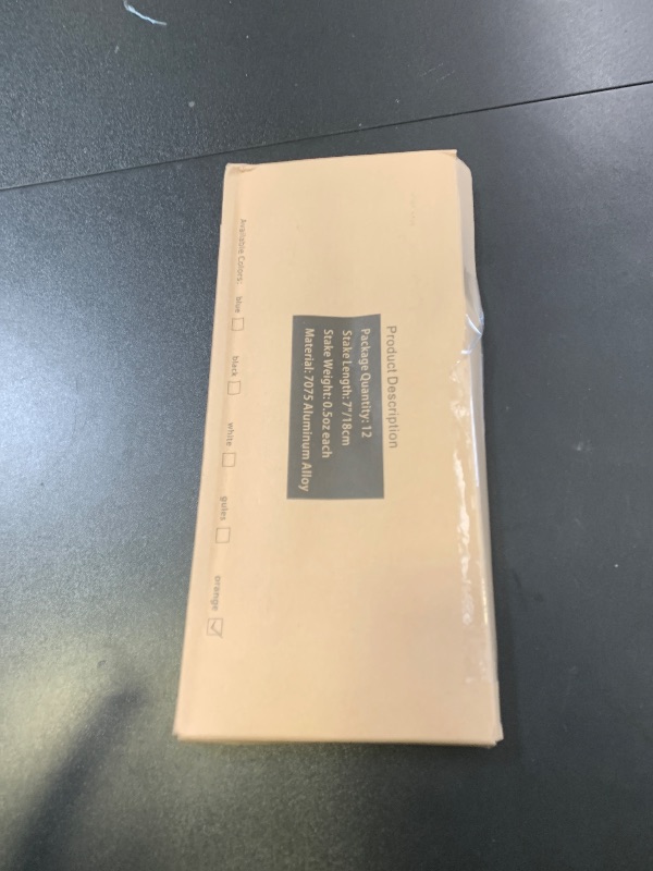 Photo 1 of 12 Pack Tent Stakes, 7075 Ground Metal Camping Aluminum Tent Pegs, Lightweight Tent Stakes Heavy Duty Spikes Camping Accessories, Orange