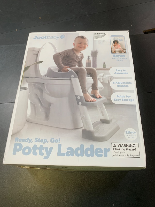 Photo 1 of Jool Baby Potty Training Seat with 2 Step Ladder for Toddlers - Soft Cushioned Seat & Splash Guard, Adjustable Height (Gray)