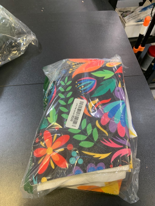 Photo 1 of FARMNALL Mexican Fiesta Throw Pillow Covers 18x18 Set of 4 Dragonfly Flower Dahlia Pillow Case Day of The Dead Dia De Los Muertos Cinco De Mayo Decorations