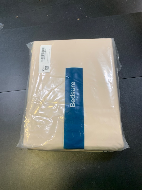 Photo 1 of Bedsure California King Sheet Sets, Cooling Sheets for Hot Sleepers, Rayon Derived from Bamboo, Deep Pocket Up to 16 Inches, Breathable & Soft, Hotel Luxury Silky Bedding, Beige