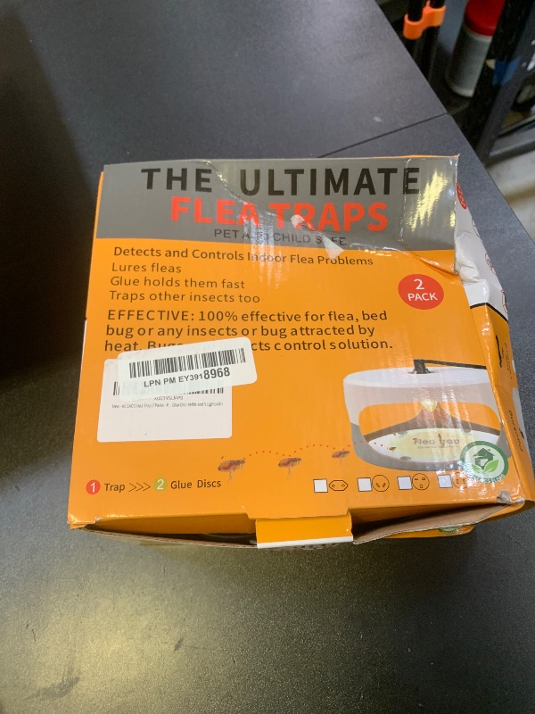 Photo 1 of KILSACO Flea Trap for Inside Your Home 2 Packs - Premium Electric Flea Traps, Natural and Child-Friendly Indoor Flea Control for Home & Garage with 5 Glue Disc Refills and 5 Lightbulbs