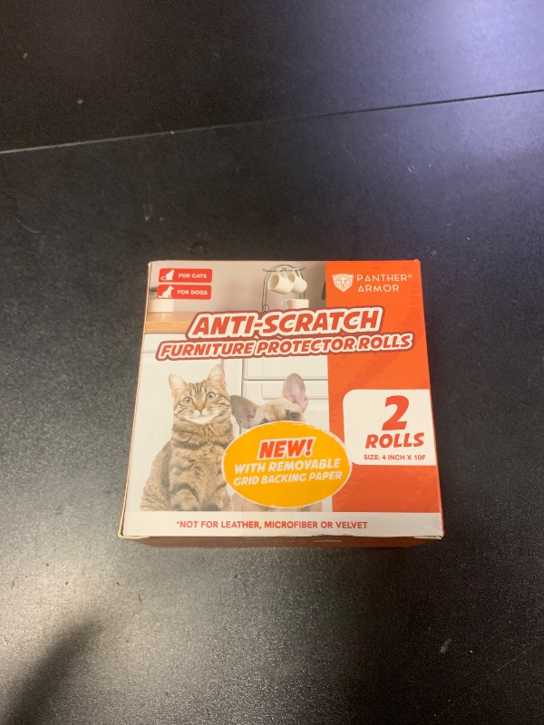 Photo 1 of Panther Armor Anti Cat Scratch Furniture Protector Tapes, 2X Rolls, Furniture Scratch Guards for Cats, No Scratch Single Side Sticky Tape, 4in x 10ft, Transparent Gloss Protection