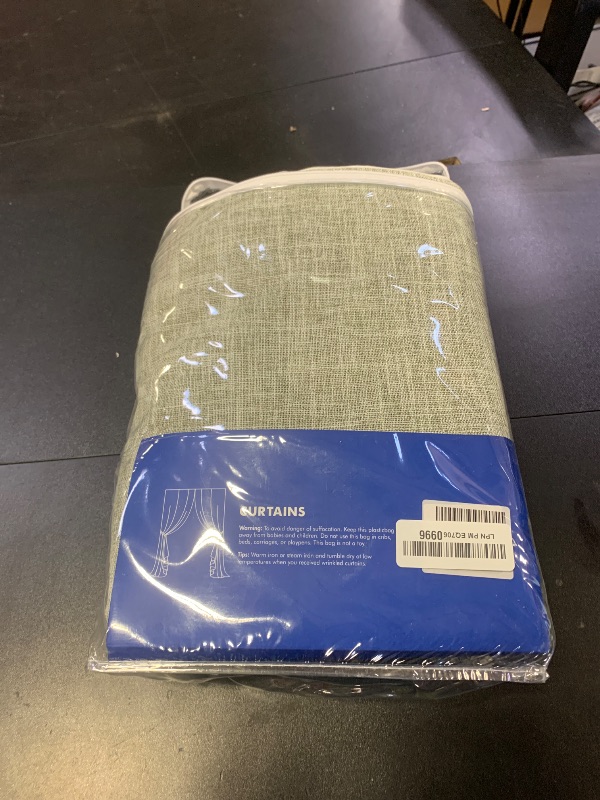 Photo 1 of MIULEE Sage Green 100% Blackout Linen Curtains 84 Inch 2 Panels Set Double Sided No Coating Pleated Back Tab Black Out Long Thermal Insulated Pinch Pleat Bedroom Living Room Darkening Window Drapes