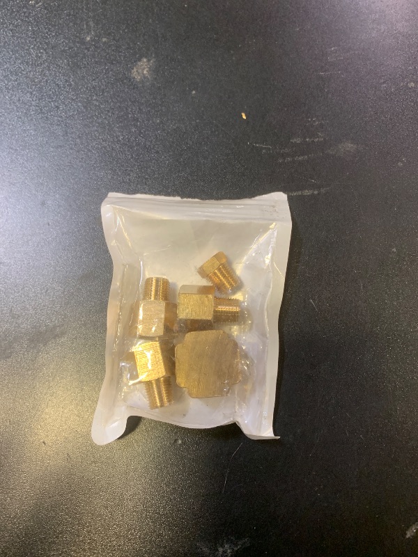Photo 1 of KOOTANS 4pcs Heavy Duty 1/4 NPT Male Thread to 1/8 NPT Female Thread Brass Reducer Hex Bushing Brass Fitting Pipe Hose Tube Adapter Convert