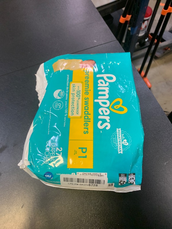 Photo 1 of Pampers Baby Diapers - Swaddlers - Size P1, 27 Count, Ultra Absorbent Disposable Preemie Diaper