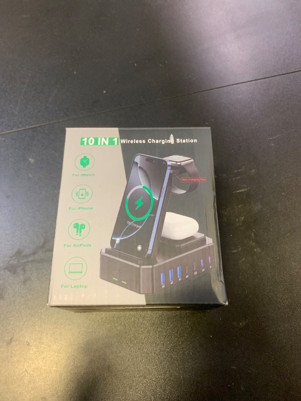 Photo 1 of 300W Charging Station for Multiple Devices Apple,10 in 1 Wireless Charger for iPhone,GaN III USB C 65W PD Fast Charging Stand Dock for MacBook,iWatch&Airpods (Wireless Charging Only for Apple)