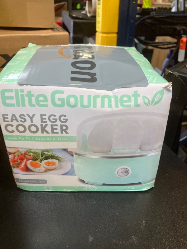Photo 1 of Elite Gourmet EGC115M Easy Egg Cooker Electric 7-Egg Capacity, Soft, Medium, Hard-Boiled Egg Cooker with Auto Shut-Off, Measuring Cup Included, BPA Free, Retro Mint