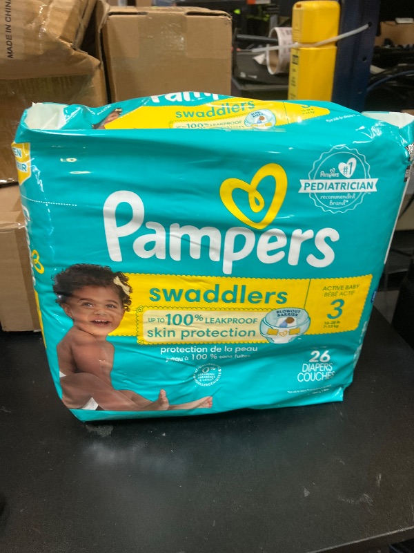 Photo 1 of Pampers Baby Diapers - Swaddlers - Size 3, 26 Count, Ultra Absorbent Disposable Infant Diaper