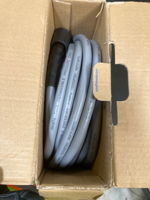 Photo 1 of Giraffe Tools Pressure Washer Hose 50FT X 1/4", 3200 PSI Pressure Washing Hose, Kink Resistant, Heavy Duty Power Washer Hose, M22 to 3/8" Quick Connect Couplers for Replacement, 7 Accessories