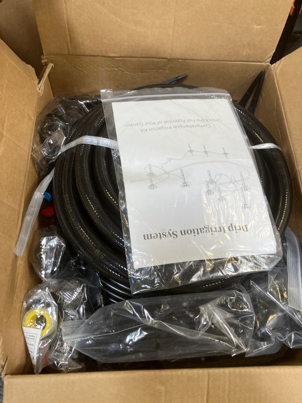Photo 1 of Pawfly 250 ft Drip Irrigation System, Quick-Connect Drip Irrigation Kit with 50ft 1/2" & 200ft 1/4" Tubing and Accessories, Garden Watering System for Greenhouse,Yards,Lawn,Raised Bed