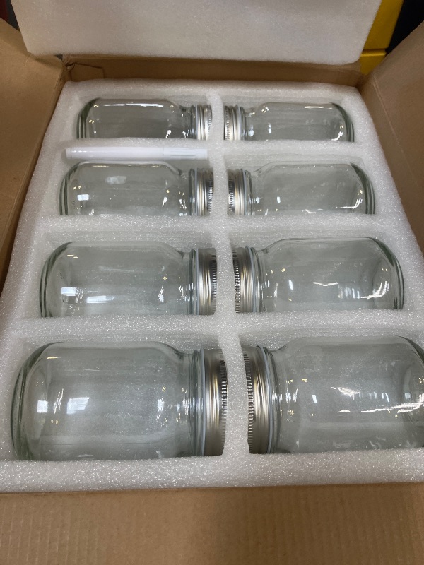 Photo 1 of Accguan 16oz Glass Mason Jars with Regular Airtight Lids Ideal for Jam,Honey,Shower/ Wedding Favors, Clear, 15 pack