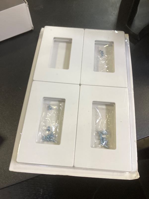 Photo 1 of CML Matte White Decorator Screwless Wall Plate, 8 Pack 1-Gang Outlet Covers and Switch Plates, Scratch and Impact Resistant, Hidden Screws, Polycarbonate, Standard Size 2.91” X 4.68”