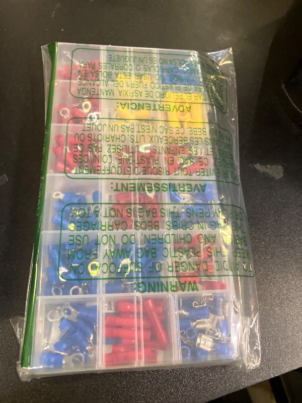 Photo 1 of Amlits 300 PCS Insulated Wire Electrical Connectors - Butt, Ring, Spade, Quick Disconnect - Crimp Terminals Connectors Assortment Kit