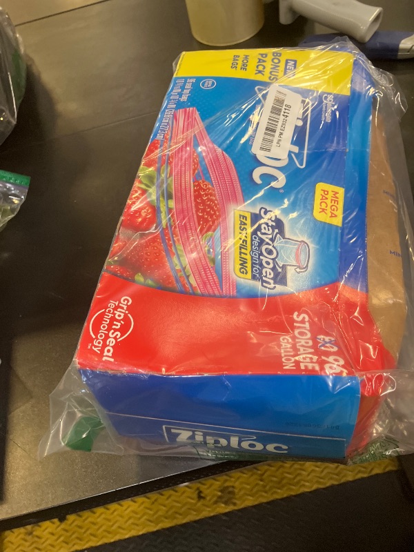 Photo 1 of Ziploc Gallon Food Storage Bags, Stay Open Design with Stand-Up Bottom, Easy to Fill, 96 Count