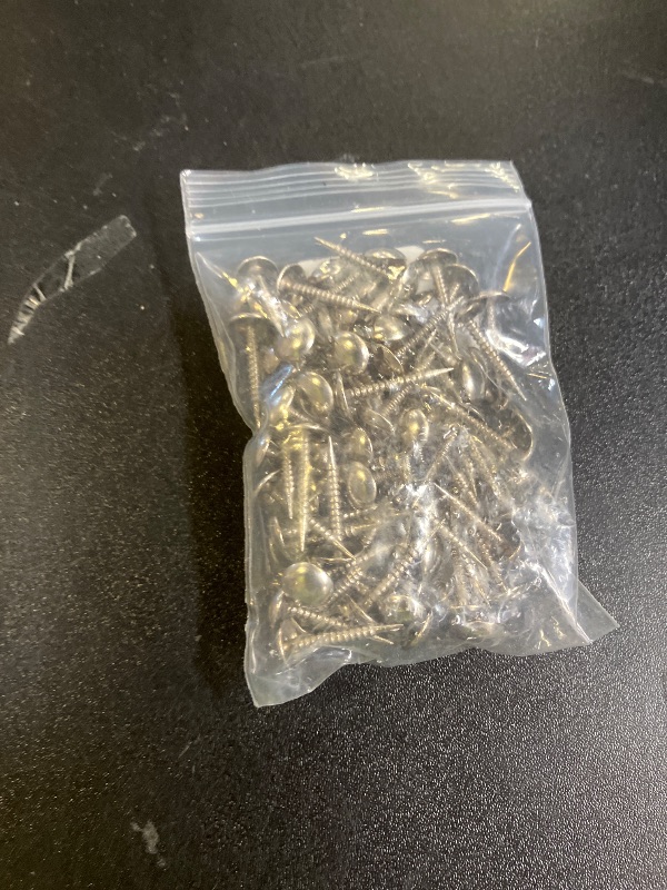 Photo 1 of AUXBC 100 PCS Mini Upholstery Nails, 4/5" Decorative Furniture Tacks, Round Head Furniture Thumb Pushpins DIY Tacks with Threaded Leg for Sofa Bed Message Board Photo Walls, Silver