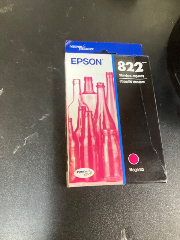 Photo 1 of EPSON 822 DURABrite Ultra Ink Standard Capacity Magenta Cartridge (T822320-S) Works with WorkForce Pro WF-3820, WF-3823, WF-4820, WF-4830, WF-4833, WF-4834
