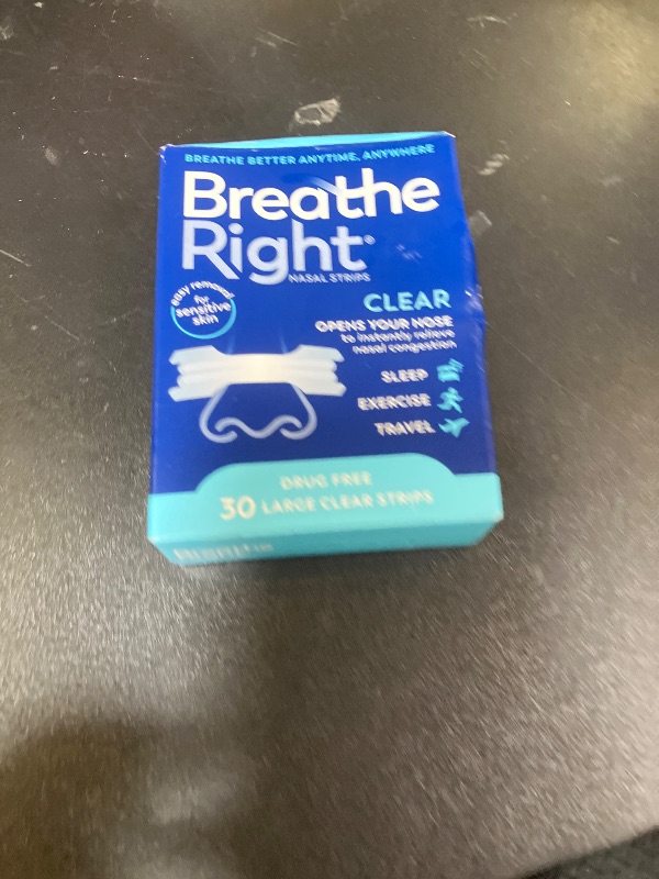 Photo 1 of Breathe Right Nasal Strips Clear Large 30ct (Packaging May Vary)