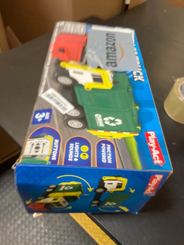 Photo 1 of JOYIN Large Friction Powered Garbage Truck Toy Set, Includes Dumpster, Trash Bins, and Learning Cards for Kids, Boy Toys Birthday Gift for Boys Girls Kids Toddler
