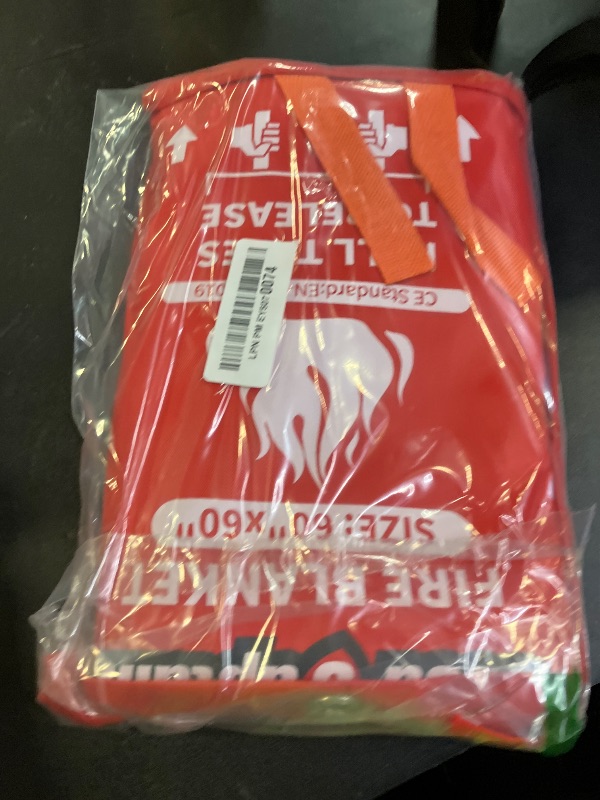 Photo 1 of SecuCaptain Emergency Fire Blanket for Home - 60"x60" X-Large Flame Retardant Blankets with Fireproof Tabs for House Camping Kitchen Fire Protection Survival Safety 1 Pack