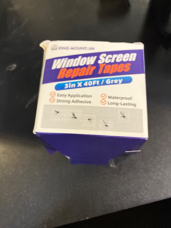 Photo 1 of KING MOUNTAIN Grey Window Screen Repair Tape,3inX40FT Heavy Duty Screen Repair Kit for Window Screen and Screen Door Tears Holes,Strong Adhesive & Waterproof Window Screen Patch