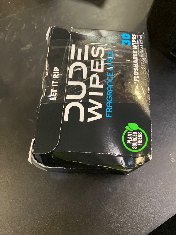 Photo 1 of DUDE Wipes - On-The-Go Flushable Wipes - 1 Pack, 30 Wipes - Unscented Extra-Large Individually Wrapped Adult Wet Wipes - Vitamin E & Aloe - Septic and Sewer Safe