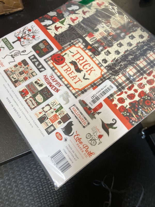 Photo 1 of Echo Park Paper Company Trick Or Treat Collection Kit paper, orange, black, green, grey
