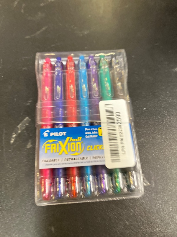 Photo 1 of Pilot FriXion Erasable Gel Pens, Fine Point 0.7 mm Erasable Pens, Pack of 7 Assorted Colors