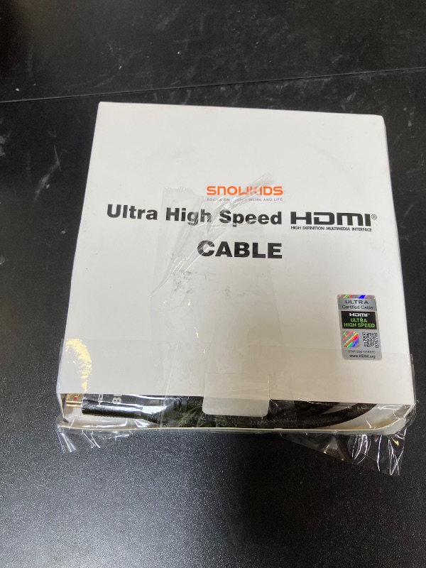 Photo 1 of Snowkids 8K Certified HDMI 2.1 Cable 10 ft, 48Gbps Ultra High-Speed HDMI Cables Cord, 10K 8K@60Hz, 4K@120Hz Compatible for TV/Laptop/Monitor/PS-5/X-box/Projector/Entertainment/Sound System & More