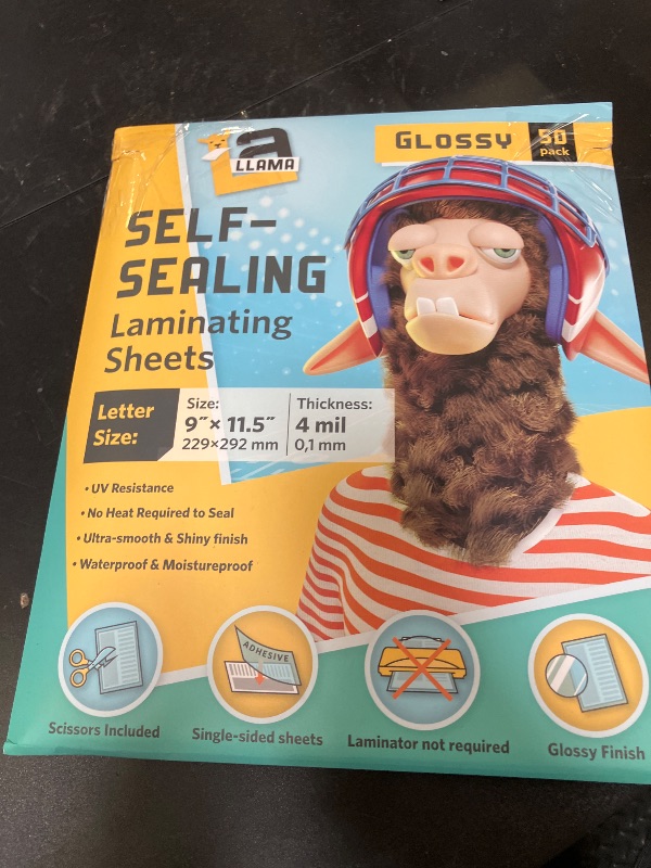 Photo 1 of Self Sealing Lamination Sheets, 9 x 11.5 Inches, 4 Mil Thick, Suited for Letter Size Self Adhesive Laminating Sheets 8.5 x 11, 50 Pack