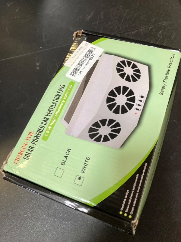 Photo 1 of CYDZSW Car Solar Powered Window Exhaust Fan, Air Purifier, Solar Power Air Vent Radiator Fan for Backseat or Frontseat, Vehicle Ventilation Fan (White)