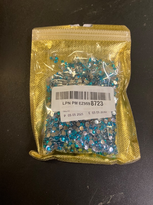Photo 1 of 4000PCS 4mm Resin Rhinestones in Bulk (Indicolite), Bedazzling Flatback Crystals for Crafts DIY Nail Decoration, Gems Charms for Tumbler Shoes Clothing Fabric with Pickup Pen and Tweezers