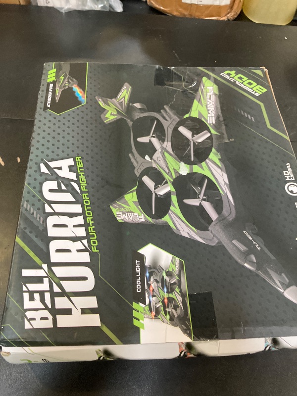 Photo 1 of Remote Control Drone for Kids, Gesture RC Stealth Raptor Airplane, Quadcopter Fighter Jet with Light/Spray/360° Flip, Beginner Big RC Plane Toy for Boys Christmas Gifts (3 Batteries/984ft)
