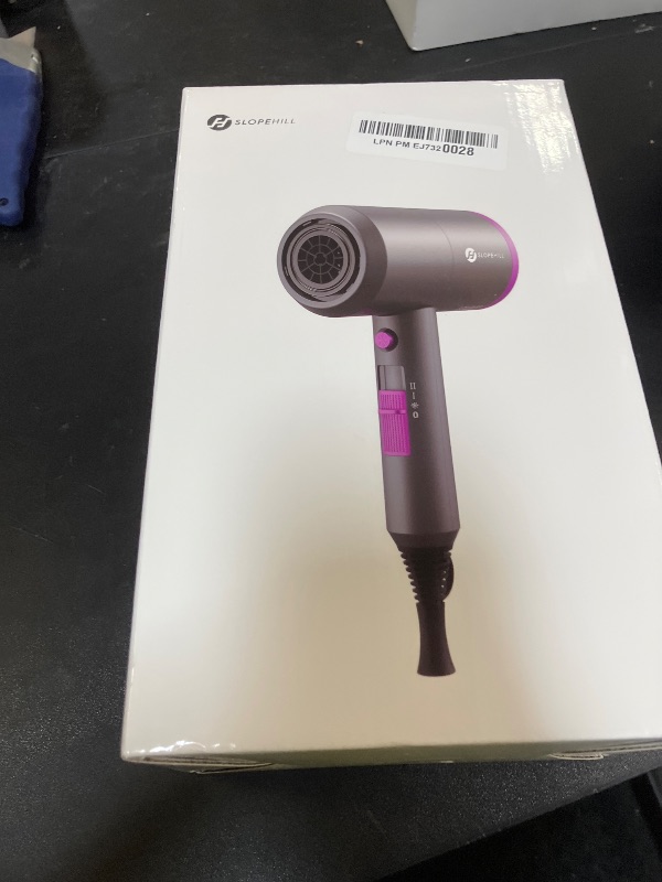 Photo 1 of slopehill Professional Ionic Hair Dryer, Powerful 1800W Fast Drying Low Noise Blow Dryer with 2 Concentrator Nozzle 1 Diffuser Attachments for Home Salon Travel (Lavender)