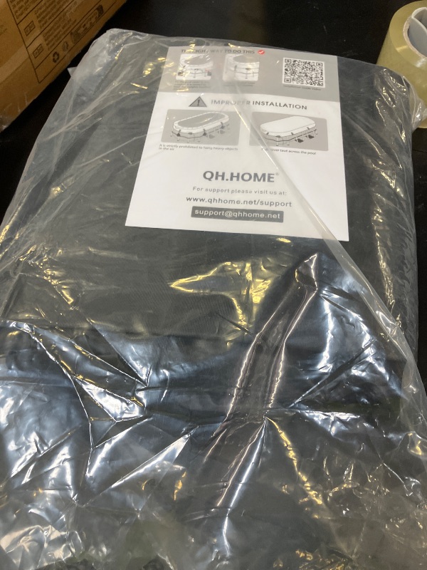 Photo 1 of QH.HOME [2025 Upgraded Ultimate Windproof] 9x18 Ft Oval Pool Cover with Fast Tightening Patented Ratchet,Oval Pool Cover for Above Ground Pools [Durable, Tear Resistant] with Weight-Bearing Rings