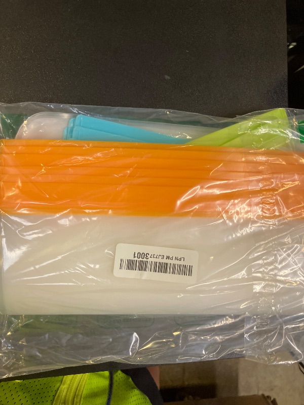 Photo 1 of Qinline Reusable Food Storage Bags - 24 Pack Freezer Extra Thick Leakproof Lunch Bag - 8 Gallon 8 Sandwich 8 Snack Bags