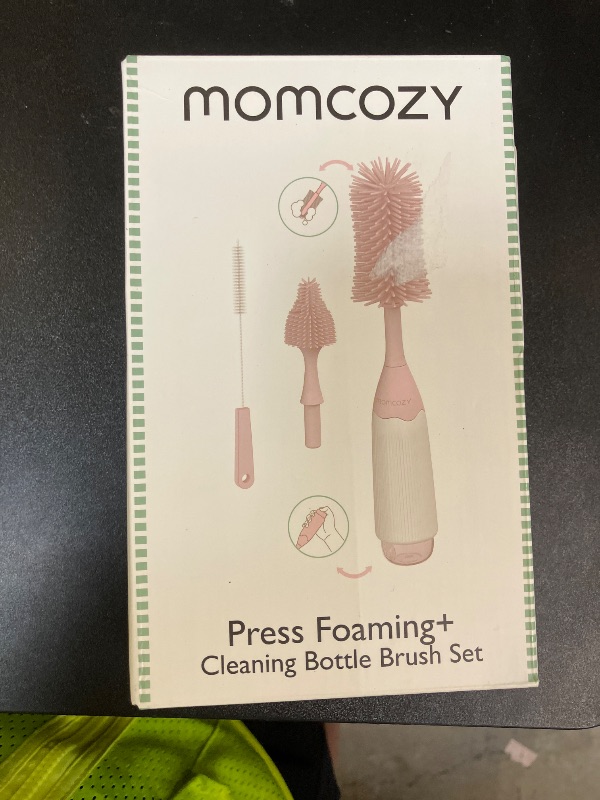 Photo 1 of Momcozy Bottle Brush Kit, Innovative Push-Press Design for Better Cleaning - Baby Bottle Cleaner Brush for Baby Bottle, Breast Pumps, Nipples, and More - Can Generate Foam for Better Cleaning, Pink