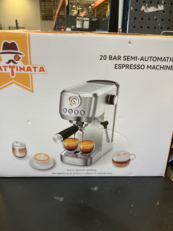 Photo 1 of MAttinata Espresso Machine 20 Bar, Espresso Coffee Maker with Professional Milk Frother Steam Wand for Cappuccino & Latte, 49oz Removable Water Tank for Home, Stainless Steel