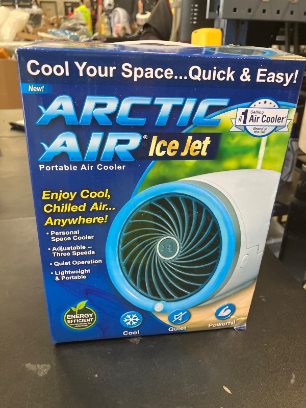 Photo 1 of Arctic Air Ice Jet Personal Air Cooler, 3-Speed Room Cooler with Reusable Ice Packs, Portable Cooler with Multi-Directional Vent & 7 LED Lights, Whisper-Quiet Air Cooler for Room