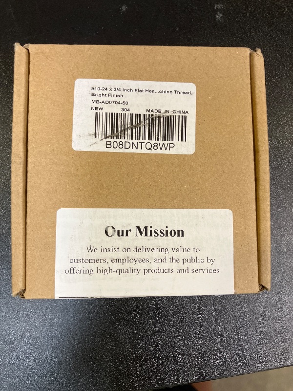 Photo 1 of #10-24 x 3/4 inch Flat Head Socket Cap Screws 50 PCS, Countersunk Head, Allen Hex Drive, 304 Stainless Steel 18-8, Full Machine Thread, Bright Finish