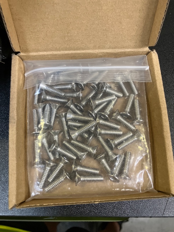 Photo 1 of #10-24 x 3/4 inch Flat Head Socket Cap Screws 50 PCS, Countersunk Head, Allen Hex Drive, 304 Stainless Steel 18-8, Full Machine Thread, Bright Finish