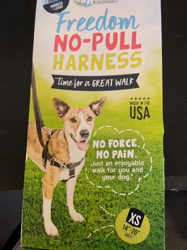 Photo 1 of 2 Hounds Design Freedom No Pull Dog Harness, Adjustable Harness and Leash Set, Easy Walking & Comfortable Control, Fits Small, Medium & Large Dogs, Solid Colors, Made in USA, 5/8" XS, Silver