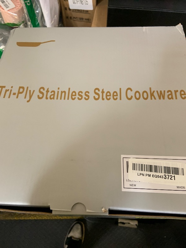 Photo 1 of LOLYKITCH Tri-ply Stainless Steel 5 QT Stock Pot with Steamer,Induction Cooking Pot,Pots and Pans,Heavy Duty,Dishwasher and Oven Safe.