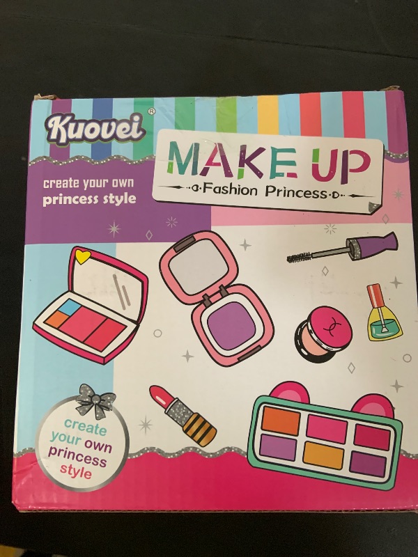 Photo 1 of 99 Pcs Kids Makeup Kit for Girls, Princess Toys Real Washable Cosmetics Set with Mirror, Hair Ties, Nails, Rings, Earrings, Necklace, Perfect for 3 4 5 6 7 8 Year Old Girls Birthday
