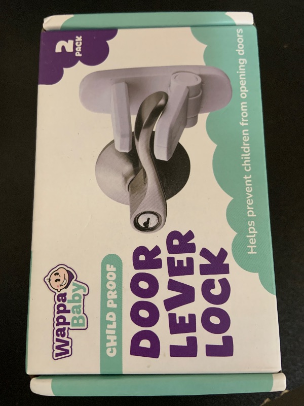 Photo 1 of Door Lever Lock (2 Pack) – Prevents Toddlers from Opening Doors – Easy One-Hand Operation for Adults – Durable ABS with 3M Adhesive Backing – No Tools Needed for Install