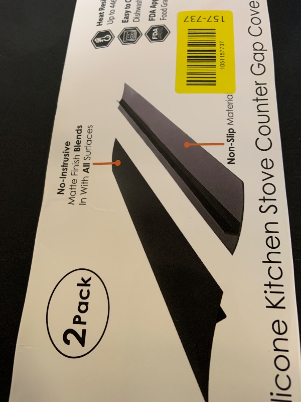 Photo 1 of SEVCHY Silicone Stove Gap Covers (2 pack), Oven Gap Filler, Heat Resistant Stove Gap Filler, Seal Gap between Stovetop and Counter, Easy Clean (25 inch, Black)
