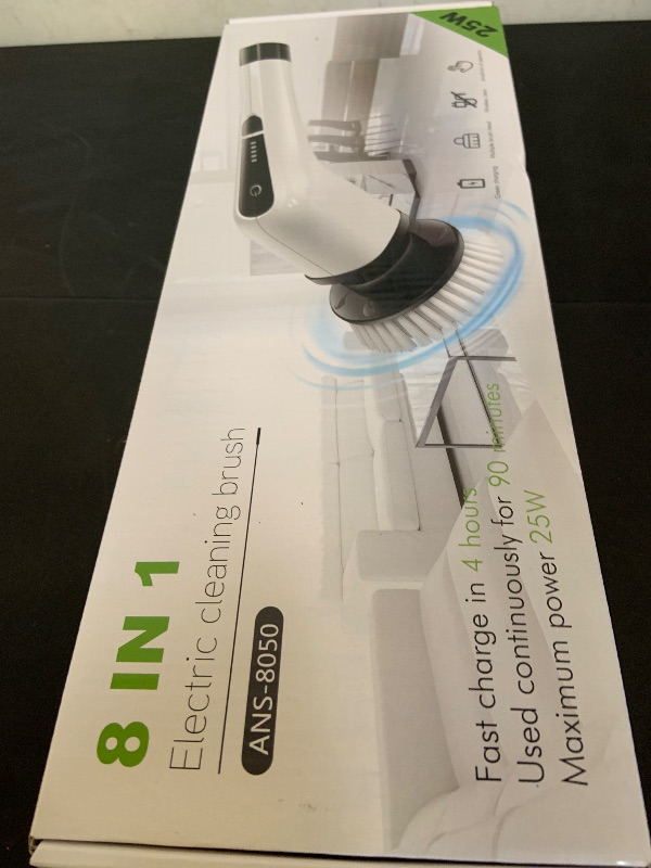 Photo 1 of Bomves Electric Spin Scrubber, Cordless Cleaning Brush Scrubber for Home, 8 Replaceable Brush Heads-90Mins Work Time, 3 Adjustable Size, 2 Speeds for Bathroom Shower Bathtub Glass Car