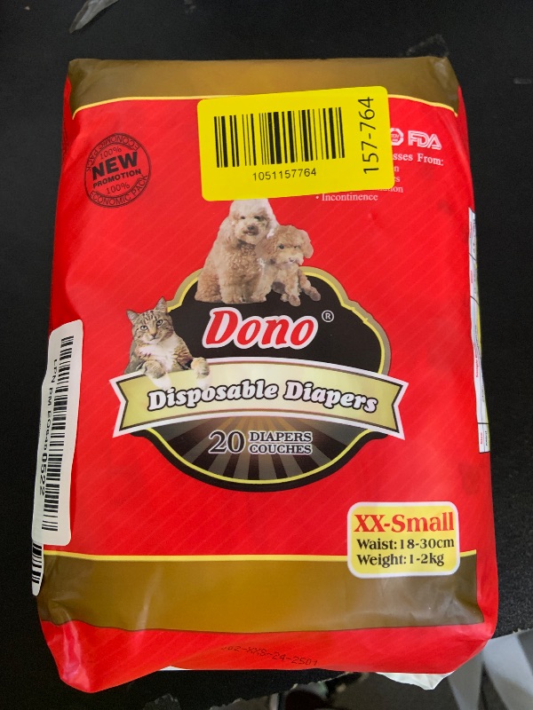 Photo 1 of Dono Disposable Pet Diapers for Female Dogs Super Absorbent Soft Heating and Pee Puppy Diapers Female Liners, Including 20pcs XXS Diapers for Dogs and Cats