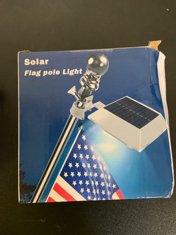 Photo 1 of Solar Flag Pole Light, Bright White 6000k Flagpole Light Upgrade Solar Powered for 5ft 6ft Flag Pole,Waterproof Outdoor Dusk to Dawn Led Solar Lights,Outside House Garden Yard American Flags Decor
